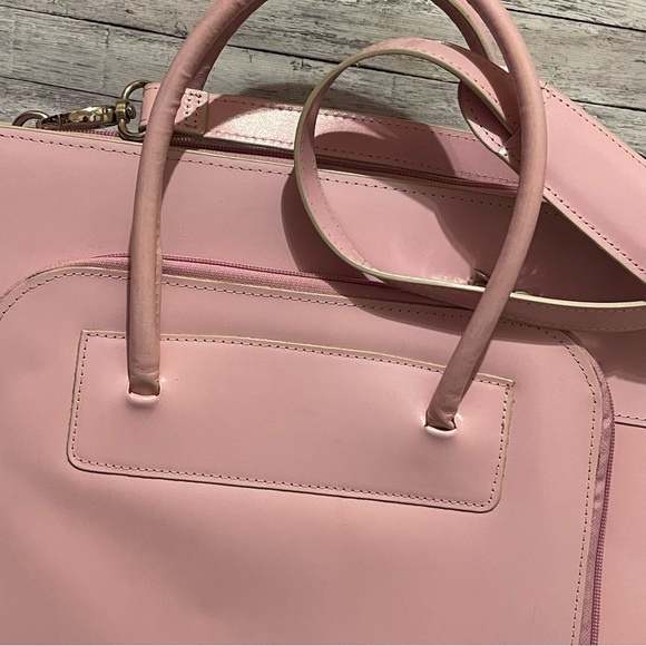 NWOT McKlein Pink Leather Laptop Protection Breifcase w/Shoulderstrap - Picture 2 of 11